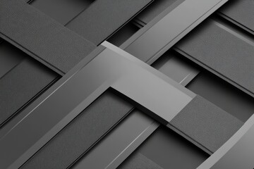 Poster - A metallic silver structure featuring smooth curves and lines is depicted in an abstract 3D rendering