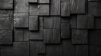 The arrangement of square tiles results in a concrete wall, with a futuristic semigloss background generated from 3D blocks in a 3D render