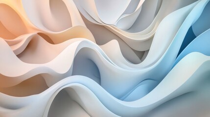 Poster - Fluid abstract design digital art soft colors modern aesthetics creative perspective visual inspiration
