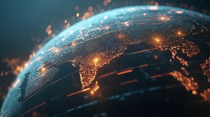 Poster - exploring global connectivity through data visualization digital world infographic abstract aerial v
