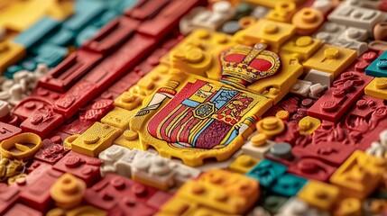 Poster - Spain's national flag is reimagined in a cutting-edge 3D design, representing the country's innovative spirit