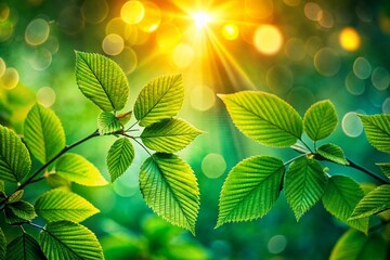 Poster - Sunlit Bokeh Leaves: Long Exposure Photography Stock Photo