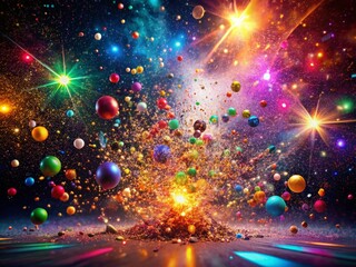 Poster - Surreal Anniversary Celebration: Particle Explosion Background