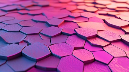 Poster - The atmosphere is filled with triangular pyramids on a futuristic surface, all in pink and abstract 3D banner form