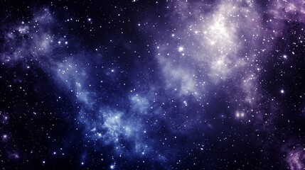 Wall Mural - Stunning Blue and White Spiral Galaxy with Bright Stars in Deep Purple Cosmic Space for Astronomy Exploration Concept