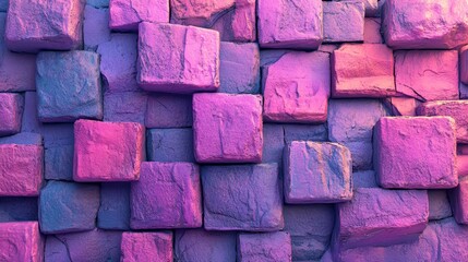 Poster - The modern tech wallpaper showcases a 3D render of translucent cubes in violet and orange, arranged to perfection