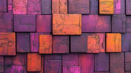 Poster - The background features a modern tech design with violet and orange colors, created using 3D rendering