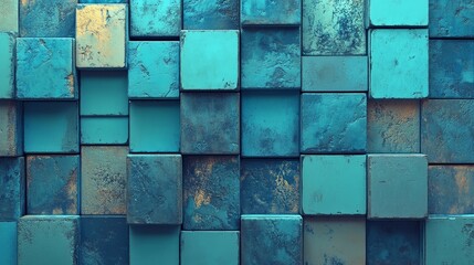 Poster - The arrangement of multisized white and pastel blocks creates a modern tech banner, shown in a 3D rendering