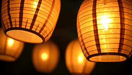Wall Mural - a group of paper lanterns hanging from a ceiling
