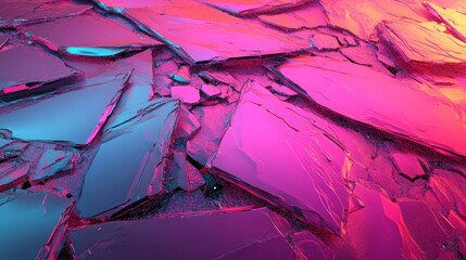 Poster - A modern luxury setting is characterized by its use of slick glass shapes and a vibrant color scheme, as showcased in this pink and magenta 3D render