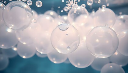 Wall Mural - a bunch of bubbles floating in the air