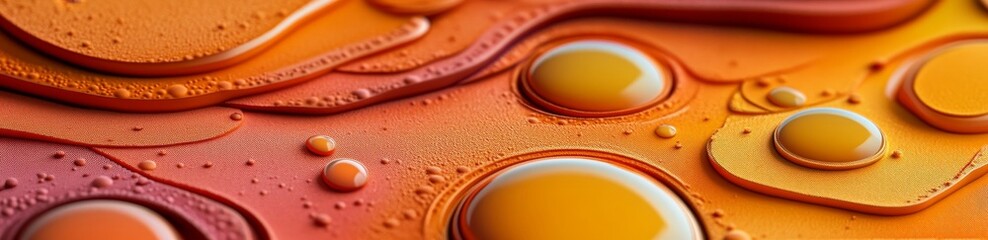 Poster - Vibrant Yellow and Orange hues in Glass Pieces come together to create a visually striking Refractive Tech Banner, presented in a Trendy 3D Render with copy-space