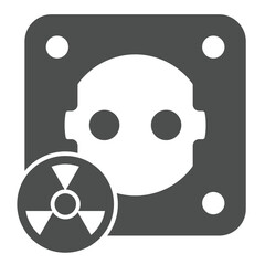 Poster - electrical euro socket solid icon, atomic energy concept. vector graphics. socket with radioactivity