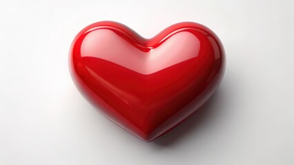 Poster - Red Heart Shape on White Background
