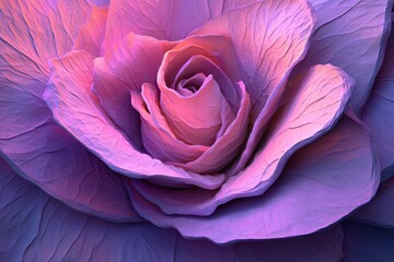 Poster - The image is a 3D render with abstract waves in pink set against a gray background