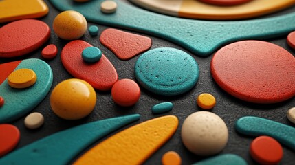 Poster - Vibrant glass objects with three-dimensional shapes that reflect and refract light