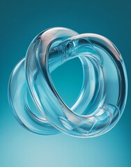 Poster - Interlocked rings are showcased in a 3D rendering with a blue background