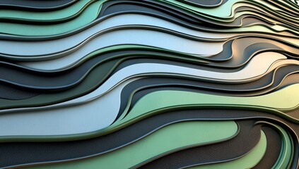 Poster - Hypnotic black and white swirls are showcased in a 3D render abstract design