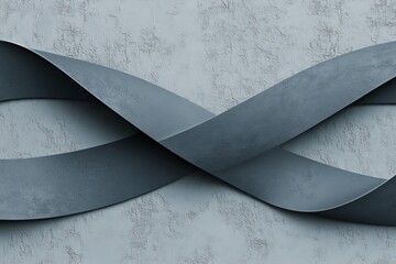 Poster - The 3D rendering depicts a structure made of metallic silver with smooth, curved lines