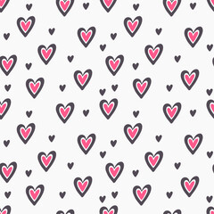 Aufkleber - Hearts, seamless pattern. Vector simple minimalistic pattern with hearts.