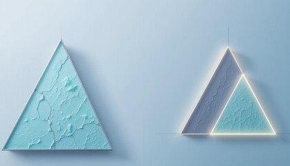 Poster - Creative digital triangular designs abstract art graphic visuals modern atmosphere minimalistic perspective contemporary concept for digital art enthusiasts