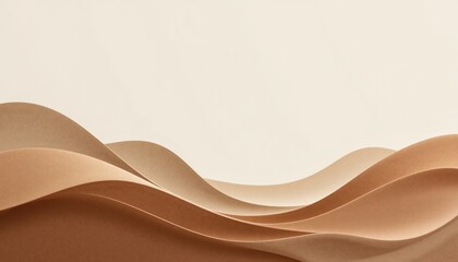 Poster - Flowing waves of beige tones minimalistic design abstract art soft environment tranquil viewpoint visual harmony for modern aesthetics