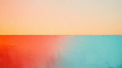 Poster - Vibrant gradient abstract background with coral red transitioning to turquoise blue, featuring soft color blending and subtle texture for modern design projects.