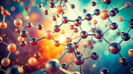 Poster - Vintage Minimalist Science Background: Geometric Molecular Structures, Soft Gradients