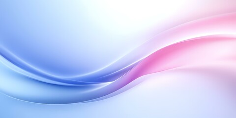 Aufkleber - soft flowing curves in pink and blue gradient create gentle wave motion against white background, su
