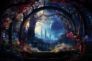 garden of heavens, bedecked with a and vibrant arc of colors, unveils a celestial masterpiece that e