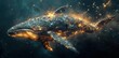 © NpicArt - A magnificent whale swims in the darkness of outer space