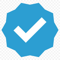 Poster - Verified badge profile set. Instagram verified badge. Social media account verification icons. Blue check mark icon. Profile verified badge. Guaranteed signs. Vector EPS 10.