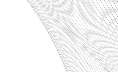 Wall Mural - abstract lines architectural 3d drawing