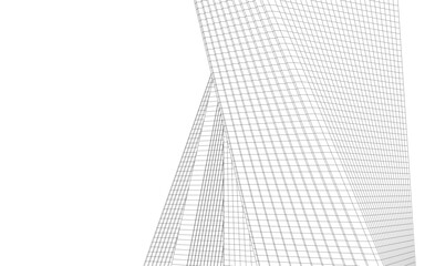 Wall Mural - abstract lines architectural 3d drawing