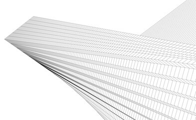 Wall Mural - abstract lines architectural 3d drawing