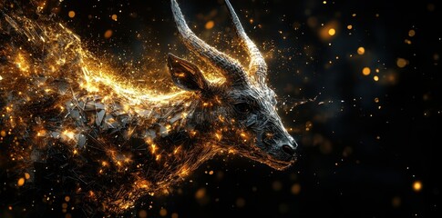 Poster - An artistic rendering depicting a creature made of glowing elements