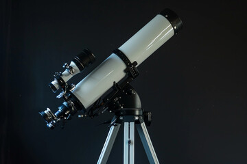 Poster - An astronomer observing the night sky generative AI image