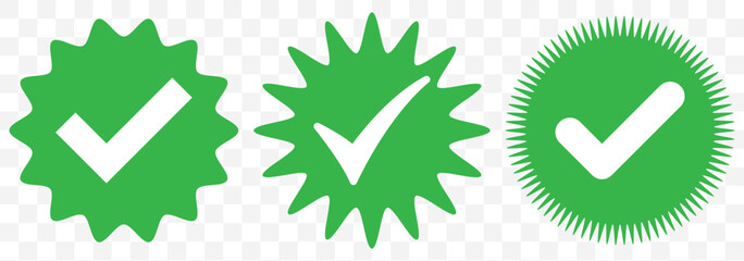 Poster - green check mark icon. accept and ok checkbox button pictogram. EPS 10.