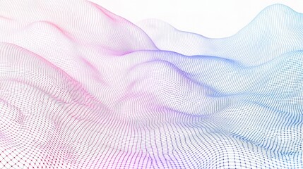 Poster - Digital Abstract Background with Connecting Grid Lines and Waves