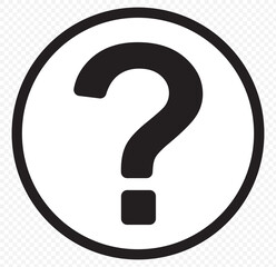 Poster - question mark vector icon . isolated transparent . black outline and filled version. question mark i