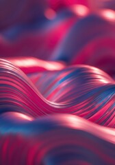Poster - Abstract waves of vibrant pink and blue colors creating a mesmerizing pattern