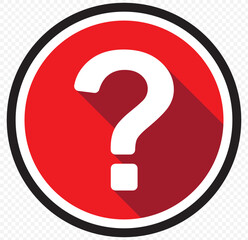 Poster - question mark flat design icon with long shadow vector. eps 10.