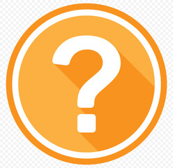 Poster - question mark flat design icon with long shadow vector. eps 10.