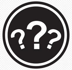 Poster - question mark vector icon . isolated transparent . black outline and filled version. question mark i