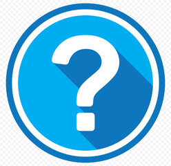 Poster - question mark flat design icon with long shadow vector. eps 10.