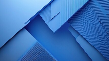 Poster - Abstract Blue Geometric Background with Tech Elements and Shapes