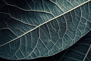 Poster - Close-up view of intricate leaf veins showcasing the beauty of nature's design