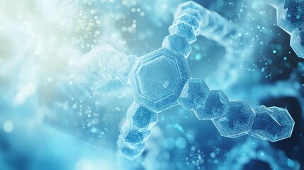 Poster - Hexagon Pattern in Light Blue Medical Technology Background