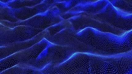 Poster - Abstract Blue Background with Falling Points in Cyber Theme