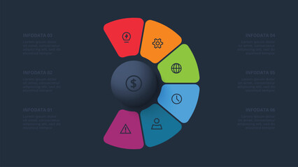 Poster - Creative concept for infographic with 5 steps, options, parts or processes. Business data visualization.